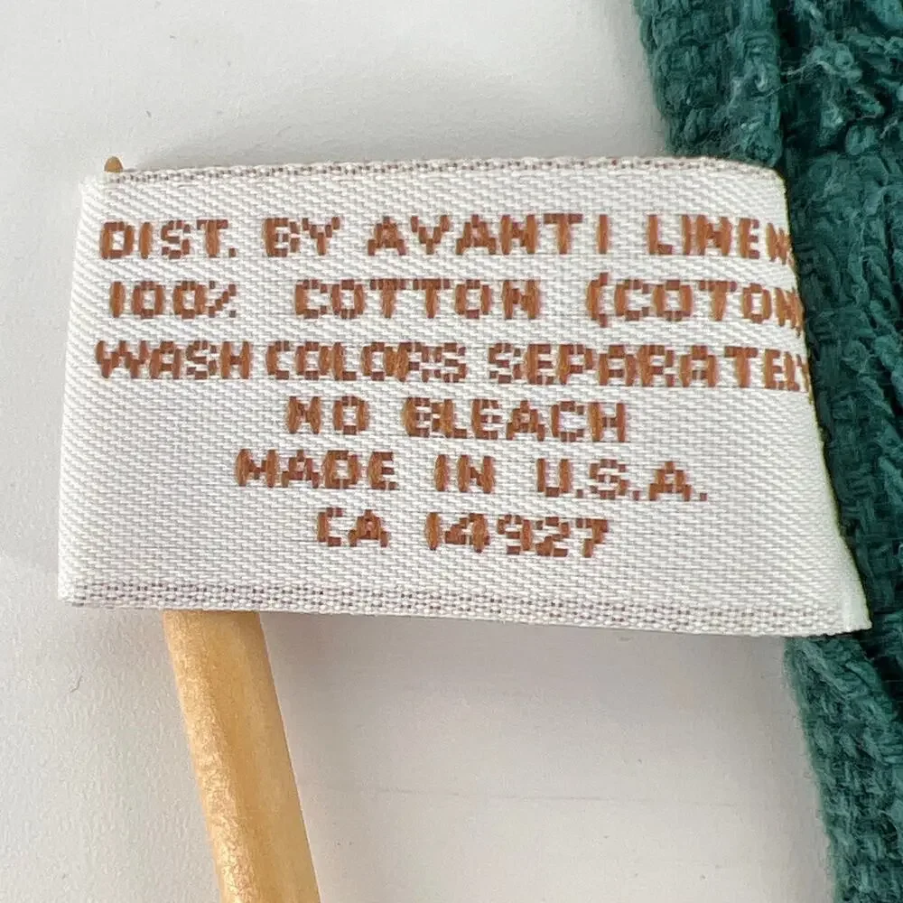 70s dark green Avanti hand towel 1970s vintage